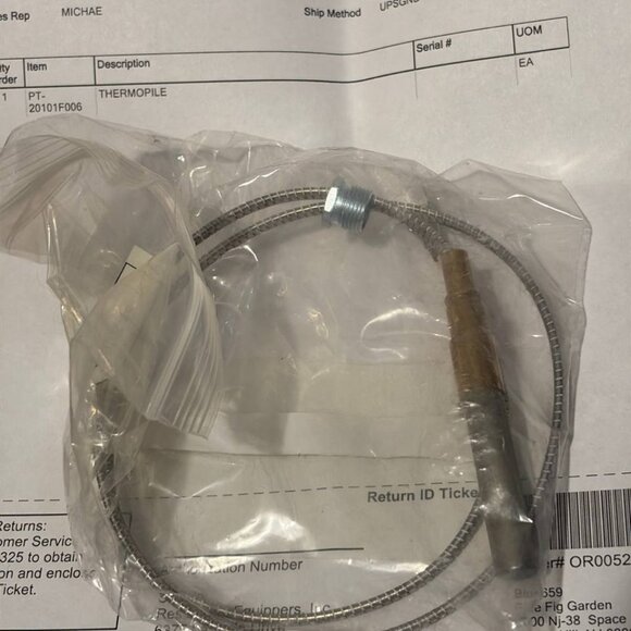 PT-20101F006 Thermocouple Patriot Cooking  (LX1S) BRAND NEW OEM - Picture 2 of 2